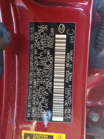 Photo 10 from auction – 2013 LEXUS ES 300H with VIN JTHBW1GG1D2024087