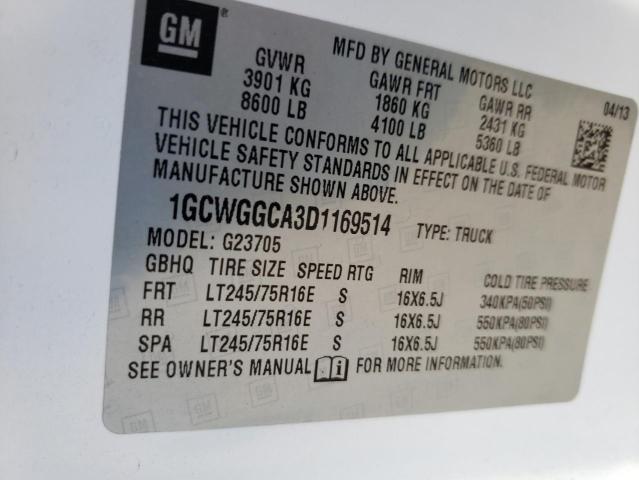 Photo 10 from auction – 2013 CHEVROLET EXPRESS G2 with VIN 1GCWGGCA3D1169514