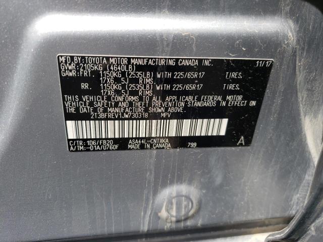 Photo 10 from auction – 2018 TOYOTA RAV4 LE with VIN 2T3BFREV1JW730318