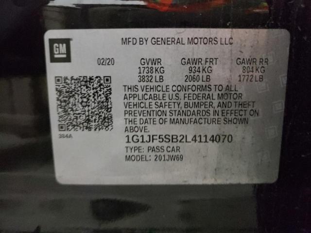 Photo 10 from auction – 2020 CHEVROLET SONIC PREM with VIN 1G1JF5SB2L4114070