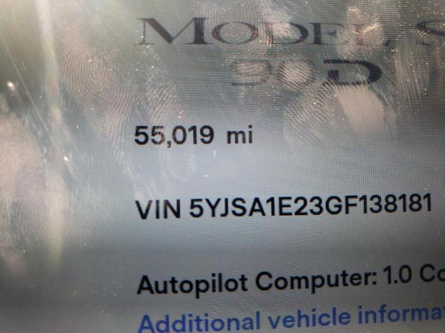 Photo 8 from auction – 2016 TESLA MODEL S with VIN 5YJSA1E23GF138181