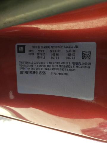 Photo 10 from auction – 2015 CHEVROLET CAMARO LT with VIN 2G1FD1E38F9113225