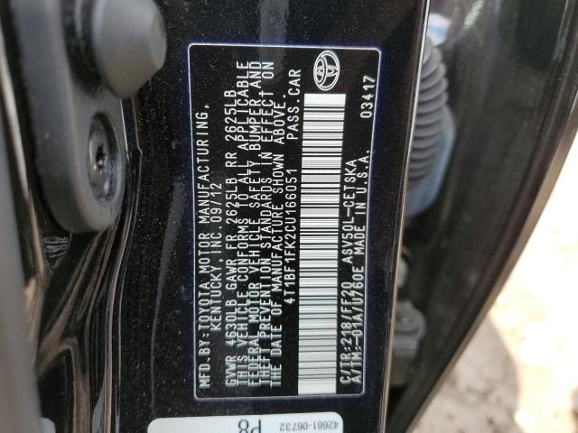 Photo 10 from auction – 2012 TOYOTA CAMRY BASE with VIN 4T1BF1FK2CU166051