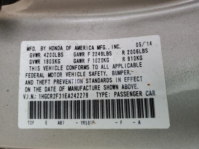 Photo 10 from auction – 2014 HONDA ACCORD LX with VIN 1HGCR2F31EA242279