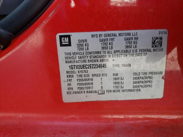 Photo 10 from auction – 2014 GMC SIERRA K15 with VIN 1GTV2UEC2EZ234945