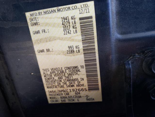 Photo 10 from auction – 2012 NISSAN ALTIMA BAS with VIN 1N4AL2AP6CC192665
