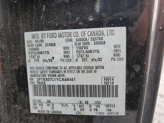 Photo 10 from auction – 2000 FORD F150 with VIN 2FTRX07L1YCA68461