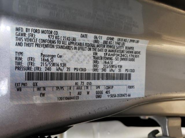 Photo 10 from auction – 2012 FORD FOCUS with VIN 1FAHP3K24CL176301
