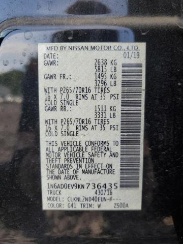 Photo 10 from auction – 2019 NISSAN FRONTIER S with VIN 1N6AD0EV9KN736435
