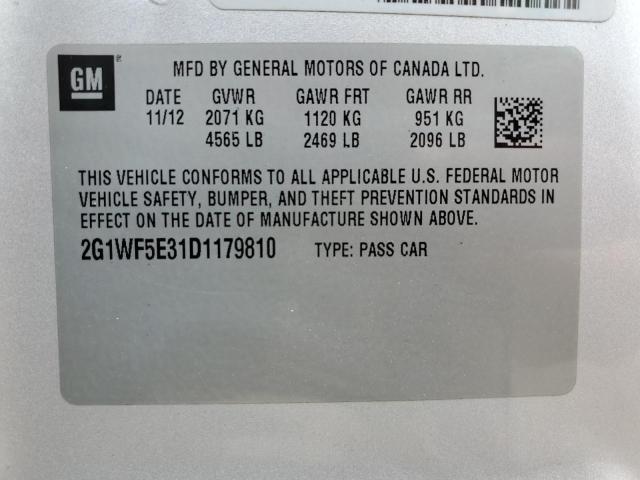 Photo 10 from auction – 2013 CHEVROLET IMPALA LS with VIN 2G1WF5E31D1179810