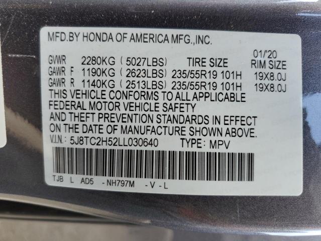 Photo 10 from auction – 2020 ACURA RDX TECHNO with VIN 5J8TC2H52LL030640