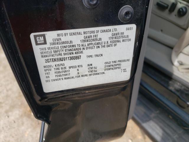 Photo 10 from auction – 2001 GMC SIERRA K15 with VIN 2GTEK69U911360897
