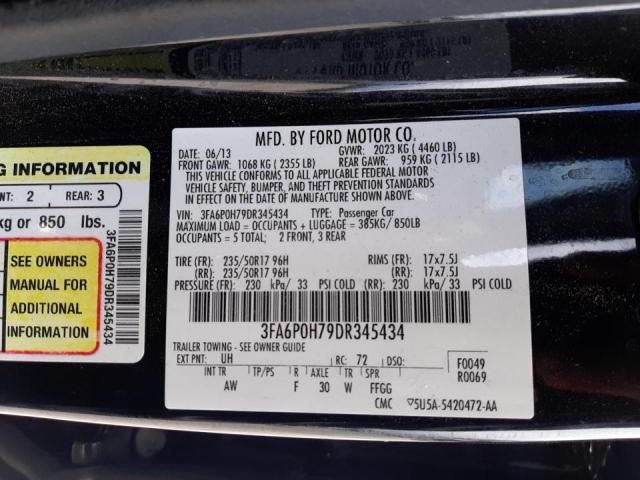 Photo 10 from auction – 2013 FORD FUSION SE with VIN 3FA6P0H79DR345434