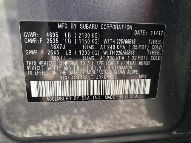 Photo 10 from auction – 2018 SUBARU OUTBACK 2. with VIN 4S4BSANC8J3264770