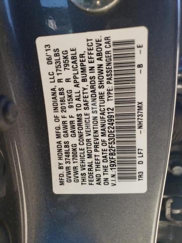 Photo 10 from auction – 2013 HONDA CIVIC LX with VIN 19XFB2F53DE249912
