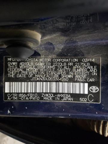 Photo 10 from auction – 2014 TOYOTA PRIUS with VIN JTDKN3DU2E0364260