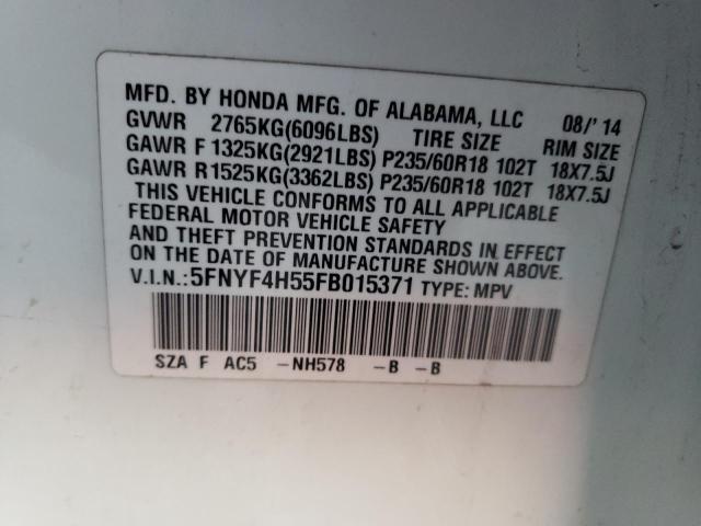 Photo 10 from auction – 2015 HONDA PILOT EXL with VIN 5FNYF4H55FB015371