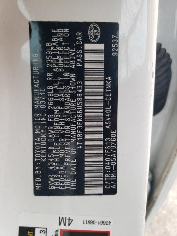 Photo 10 from auction – 2011 TOYOTA CAMRY BASE with VIN 4T1BF3EK6BU588433