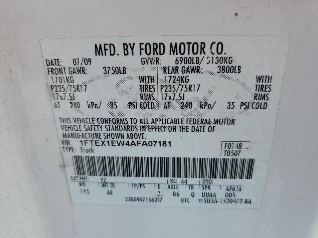 Photo 10 from auction – 2010 FORD F150 SUPER with VIN 1FTEX1EW4AFA07181