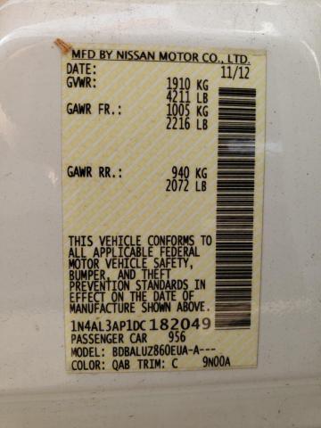Photo 10 from auction – 2013 NISSAN ALTIMA 2.5 with VIN 1N4AL3AP1DC182049