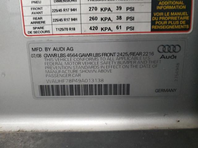 Photo 10 from auction – 2009 AUDI A3 2.0T with VIN WAUHF78P49A013138