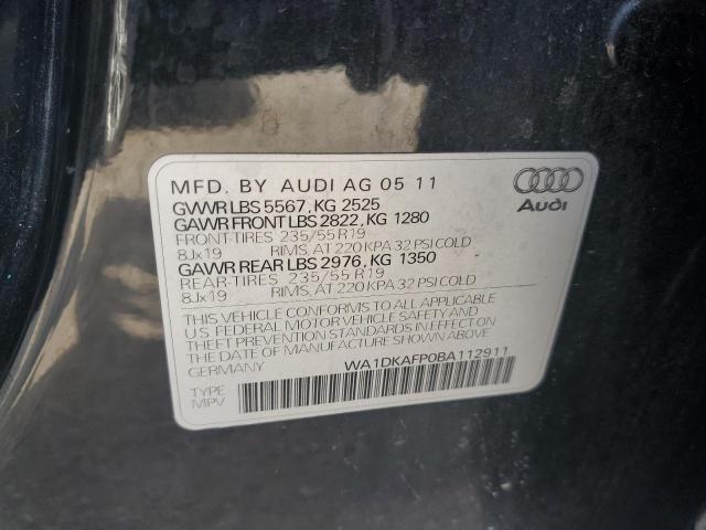 Photo 10 from auction – 2011 AUDI Q5 PREMIUM with VIN WA1DKAFP0BA112911
