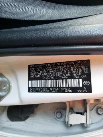 Photo 10 from auction – 2012 TOYOTA PRIUS C with VIN JTDKDTB31C1022416