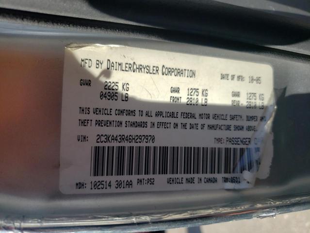 Photo 10 from auction – 2006 CHRYSLER 300 with VIN 2C3KA43R46H297970