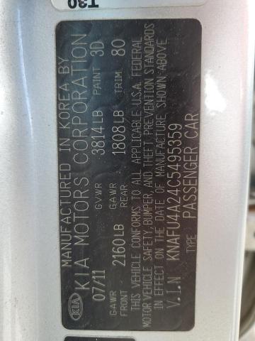 Photo 10 from auction – 2012 KIA FORTE EX with VIN KNAFU4A24C5495359