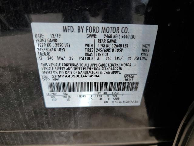 Photo 10 from auction – 2020 FORD EDGE SEL with VIN 2FMPK4J90LBA34984