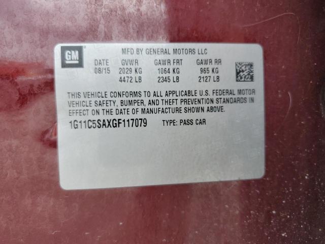 Photo 10 from auction – 2016 CHEVROLET MALIBU LIM with VIN 1G11C5SAXGF117079