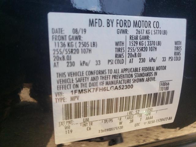 Photo 10 from auction – 2020 FORD EXPLORER L with VIN 1FMSK7FH6LGA52300