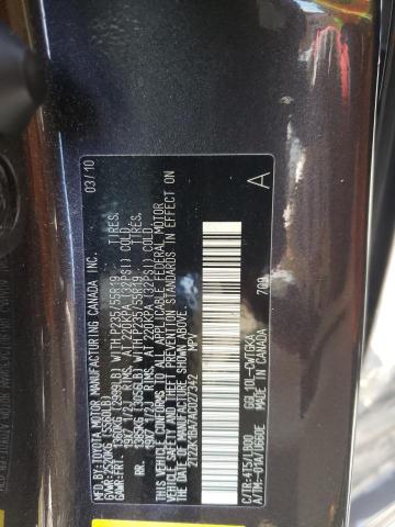 Photo 10 from auction – 2010 LEXUS RX 350 with VIN 2T2ZK1BA7AC027342