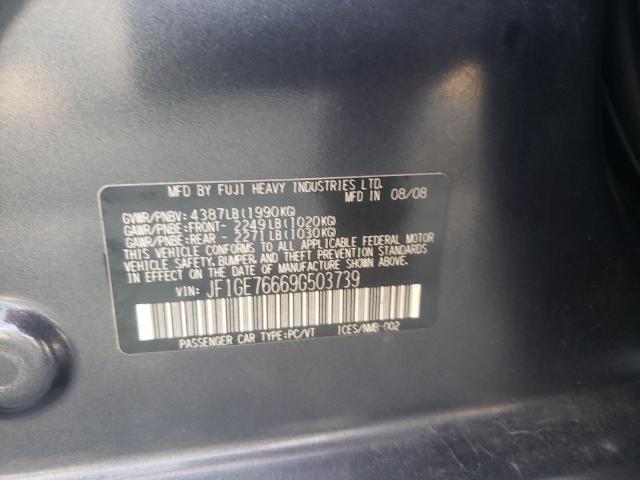 Photo 10 from auction – 2009 SUBARU IMPREZA WR with VIN JF1GE76669G503739