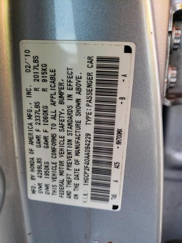 Photo 10 from auction – 2010 HONDA ACCORD LXP with VIN 1HGCP2F40AA094229