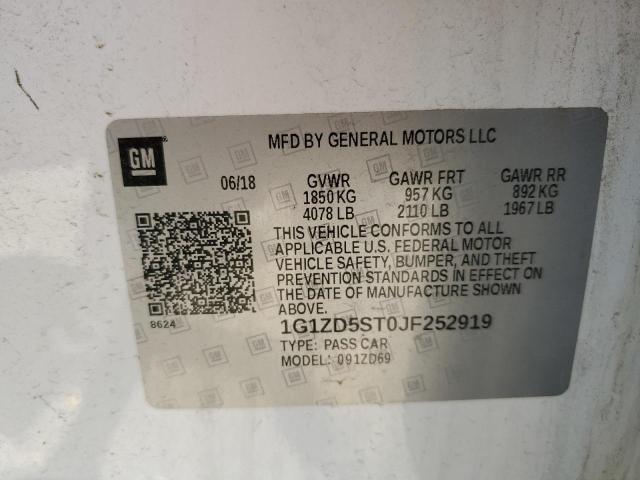 Photo 10 from auction – 2018 CHEVROLET MALIBU LT with VIN 1G1ZD5ST0JF252919