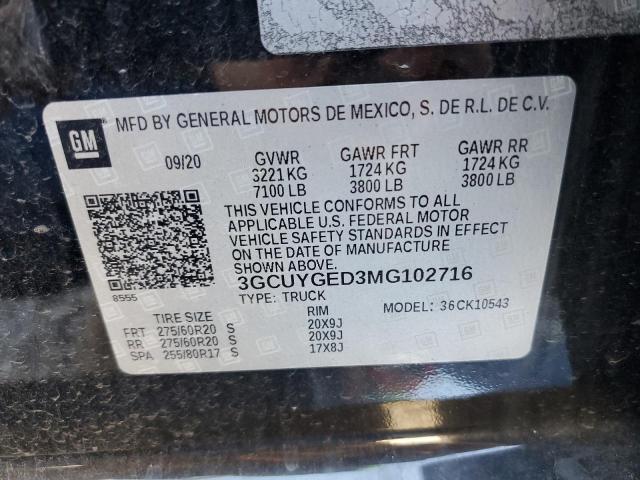 Photo 10 from auction – 2021 CHEVROLET SILVERADO with VIN 3GCUYGED3MG102716