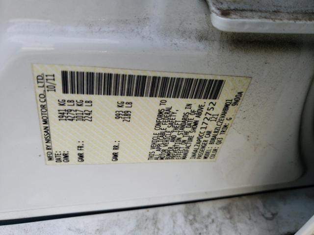 Photo 10 from auction – 2012 NISSAN ALTIMA BAS with VIN 1N4AL2AP0CC172752