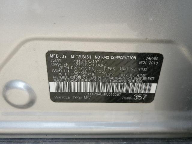 Photo 10 from auction – 2019 MITSUBISHI OUTLANDER with VIN JA4AP3AU5KU013397