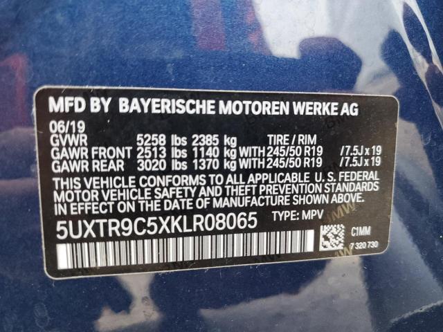 Photo 10 from auction – 2019 BMW X3 XDRIVE3 with VIN 5UXTR9C5XKLR08065