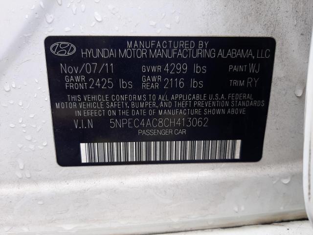 Photo 10 from auction – 2012 HYUNDAI SONATA SE with VIN 5NPEC4AC8CH413062
