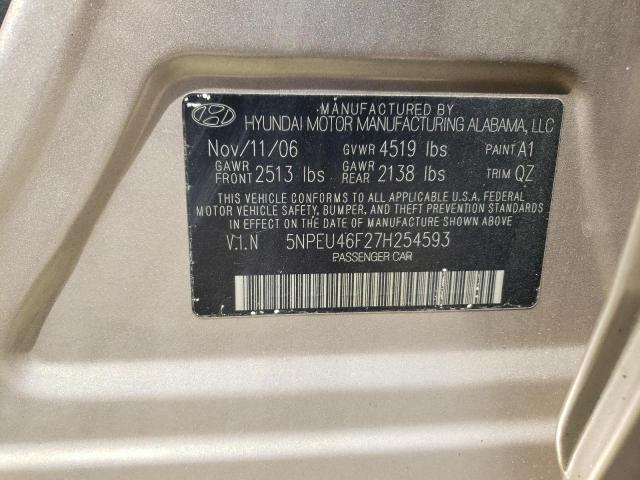 Photo 10 from auction – 2007 HYUNDAI SONATA SE with VIN 5NPEU46F27H254593