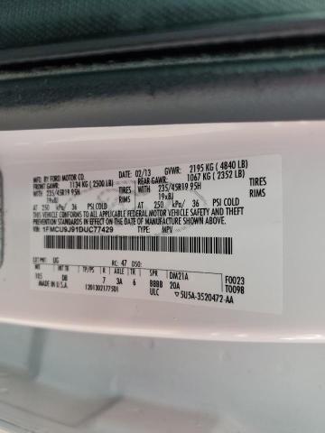 Photo 10 from auction – 2013 FORD ESCAPE TIT with VIN 1FMCU9J91DUC77429