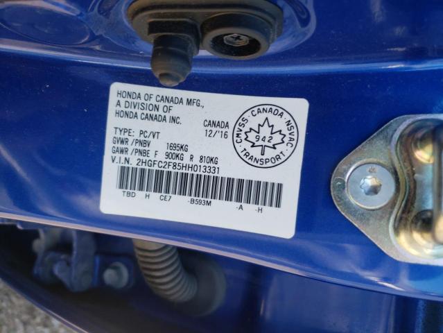 Photo 10 from auction – 2017 HONDA CIVIC EX with VIN 2HGFC2F85HH013331