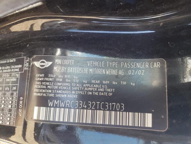 Photo 10 from auction – 2002 MINI COOPER with VIN WMWRC33432TC31703