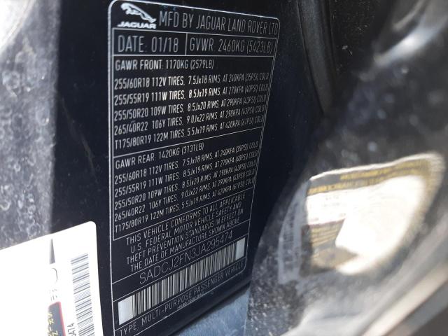 Photo 10 from auction – 2018 JAGUAR F-PACE PRE with VIN SADCJ2FN3JA295474