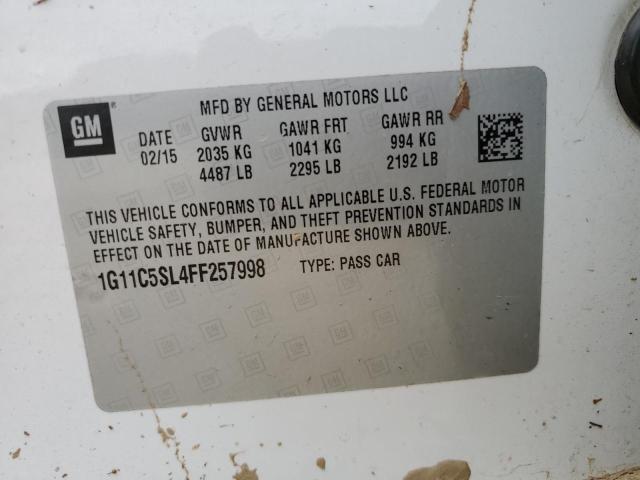 Photo 10 from auction – 2015 CHEVROLET MALIBU 1LT with VIN 1G11C5SL4FF257998