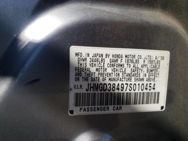 Photo 10 from auction – 2007 HONDA FIT with VIN JHMGD38497S010454