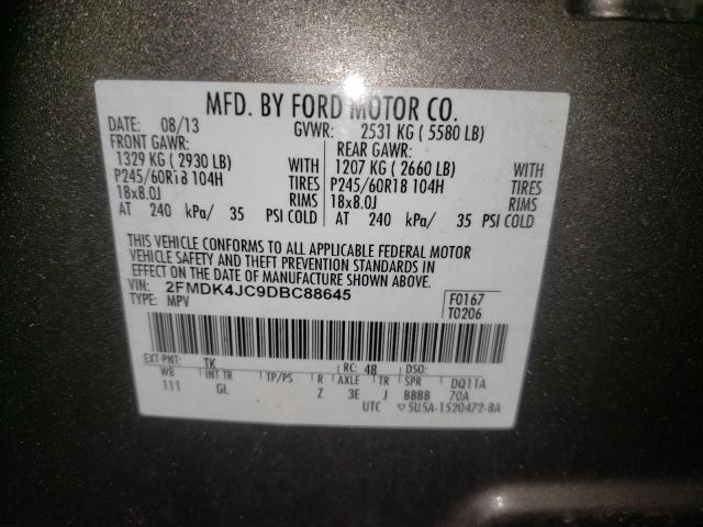 Photo 10 from auction – 2013 FORD EDGE SEL with VIN 2FMDK4JC9DBC88645