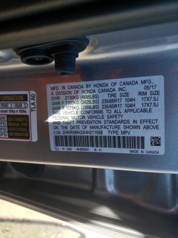 Photo 10 from auction – 2017 HONDA CR-V LX with VIN 2HKRW6H33HH211568